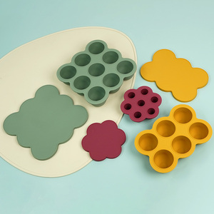Silicone bé thực phẩm lưu trữ container rò rỉ-proof thực phẩm lưu trữ Snack hộp <span class=keywords><strong>7</strong></span> chia Ice <span class=keywords><strong>Cube</strong></span> khay với nắp tủ đông trái cây - Product Image 2