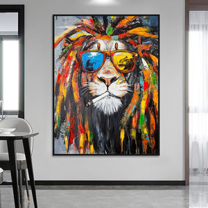 Décoration murale toile colorée peinte à la main abstraite chien Graffiti <span class=keywords><strong>Pop</strong></span> <span class=keywords><strong>Art</strong></span> travail éléphant <span class=keywords><strong>peinture</strong></span> animale - Product Image 3