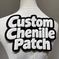 Patch en chenille personnalisé, grande lettre 3D brodée, badge texturé doux effet serviette, appliqué à coudre pour veste, sweat à capuche, vêtements de mode
