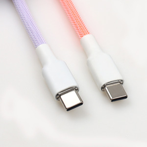 Pro Tùy Chỉnh USB C Để C Đôi Tay Cuộn Cáp Với Có Thể Tháo Rời Kim Loại Aviator Kết Nối Cho Bàn Phím Cơ Khí - Product Image 2