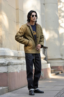 Veste polaire d'hiver pour homme avec col en polaire, style cargo en toile, décontractée, streetwear, OEM, vente en gros
