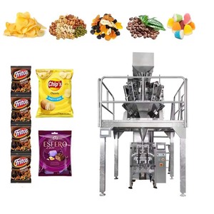 Machine d'emballage automatique VFFS avec pesage et scellage pour sachets de café, aliments, bananes, bonbons, snacks, céréales, chips de pommes de terre, et autres produits (avec injection d'azote) - Product Image 1