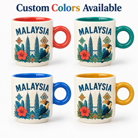 Tasse à café en céramique souvenir d'Asie et de Malaisie, impression des tours jumelles de Kuala Lumpur, design personnalisé, OEM, ODM, vente en gros
