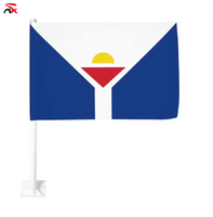 Drapeau Haïti de haute qualité Drapeau de voiture promotionnel Cap-Vert 30*45 Drapeau de fenêtre de voiture en polyester personnalisé avec tige en plastique