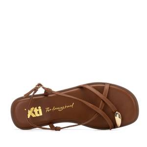 Xti Women's Leather <b>Flat</b> Sandal 39 Low Heel 1 Cm Strappy Design - Product Image 5