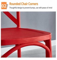 Chaise en plastique pour salle d'attente d'hôpital ou de clinique, dossier en X ergonomique pour zone de réception