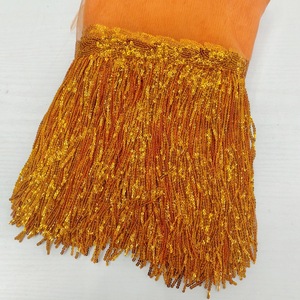 Chất lượng cao 20cm 7.8in sáng bóng váy cưới Mạng Che Mặt cô dâu paillette <span class=keywords><strong>Sequins</strong></span> ren TRIM tua rìa cho Ăn mặc - Product Image 6