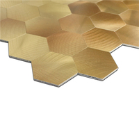 Carrelage en mosaïque métallique et aluminium, écorce et bâton, pour décoration murale