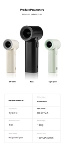 2025 nóng bán Tiny Turbo Fan 17400 vòng/phút động cơ mạnh mẽ 5 bánh răng gió 3000mAh có thể sạc lại cọ cỡ Max 9.0 mét/giây xe ngoài trời khách sạn RV - Product Image 3