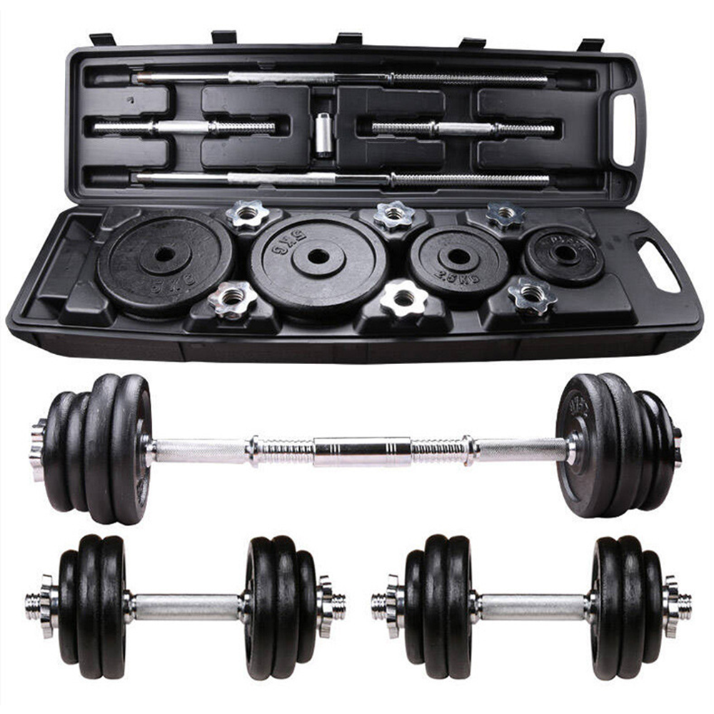 50kg Chromed Adjustable Free Weight Barbell Dumbbell Set 80/90/100/120lb,home Weight Lifting Squatting Fitness Equipment