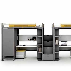 Moderno e minimalista <span class=keywords><strong>letto</strong></span> dormitorio in legno <span class=keywords><strong>con</strong></span> tavolo di scrittura e armadio di stoccaggio armadio per scuole appartamenti alberghi - Product Image 1