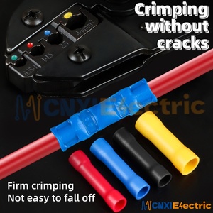 Cnxi BV loạt 22-16awg T2 đồng PVC cách điện <span class=keywords><strong>Red</strong></span> Butt Splice kết nối dây crimps Lugs thiết bị đầu cuối cho máy móc kết nối - Product Image 4
