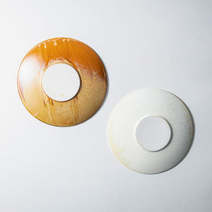 Assiettes rondes de style élégant pour entrées Chef de restaurant décontracté haut de gamme plats en porcelaine vaisselle assiettes réactives blanc crème - Product Image 4