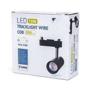 Faretto LED da binario 10W a due fili in nero, ideale per l'illuminazione di spazi commerciali e residenziali. - Product Image 1