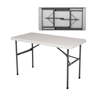 Table rectangulaire pliante en plastique, table en plastique blanche pour mariage extérieur, nouveau produit,