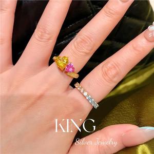 Anillo de Plata de Ley S925 Chapado en Oro con Incrustaciones de Circonitas, para Uso Diario de Mujeres - Product Image 3