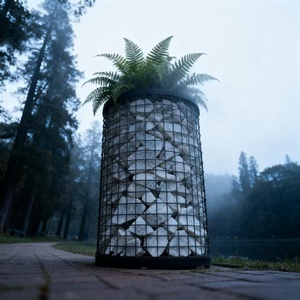 Gabion en fil de fer galvanisé, matelas en treillis soudé, jardinière, pots de fleurs pour aménagement extérieur - Product Image 5