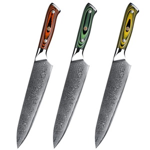 Couteau de cuisine VG10 Damas à 67 étages, nouveau couteau de <span class=keywords><strong>boucher</strong></span> Nakiri en acier inoxydable à manche G10 en acier au carbone - Product Image 1