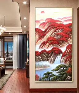 Tinh khiết thủ công vẽ tranh sơn dầu khách sạn phòng họp sảnh trang trí sofa nền tường trang trí bức tranh sơn dầu phong cảnh