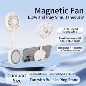 Ventilateur magnétique mini personnalisé avec logo, pliable, USB, portable, de bureau, support de table, ventilateur magnétique extérieur pour iPhone 13-17 - Product Image 3