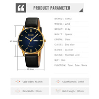 Reloj Business Montre à quartz pour homme en alliage étanche 30M, bracelet en cuir de 20 mm, cadran de 40,5 mm, aiguille jour/date