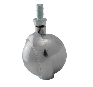 2.5 Inches 63Mm Kẽm Hợp Kim Kim Loại Bóng Caster Bánh Xe <span class=keywords><strong>Chrome</strong></span> Thảm Bóng Bánh 3/8-16X25 5/16 1/2 M8 M10 - Product Image 2