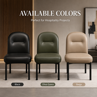 Chaise de salle à manger ergonomique moderne avec dossier incurvé matelassé, assise rembourrée beige, pieds en métal pour hôtel, restaurant
