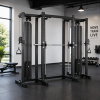 Station multifonctionnelle commerciale : Machine Smith, Crossover à câbles, Power Rack, Pile de poids sélectionnable – Équipement de gym