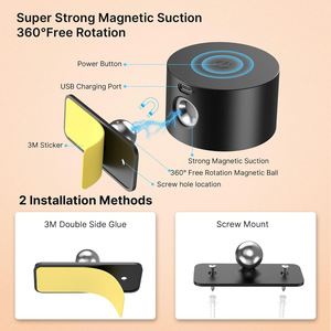 Cordless <strong>USB</strong> Rechargeable <strong>LED</strong> Wall Sconce ABS Magnetic <strong>Ball</strong> <strong>Lighting</strong> 3 Brightness Levels Touch Control Bedroom Battery Operated - Product Image 5