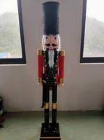 Figurine de casse-noisette grandeur nature de 6 pieds, décoration de Noël, grand casse-noisette en bois pour la décoration de fêtes intérieures et extérieures