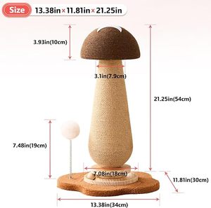 Árbol rascador para gatos, torre rascadora de 21.5 pulgadas de alto con juguete giratorio de madera maciza duradera - Product Image 6