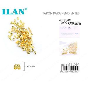 Fermaglio per orecchini Ilan 4x10mm colore oro 100 pezzi - Product Image 1