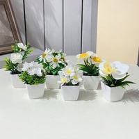 Ensemble de 6 petites plantes artificielles en pot, plantes artificielles mélangées