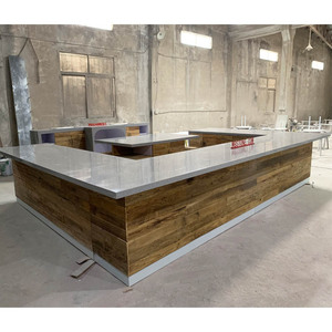 L形状尺寸的越野吧台不锈钢Led灯条柜台最受欢迎的咖啡馆商店 - Product Image 1