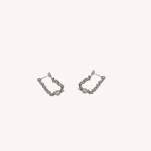 Pendientes de aro de plata de ley S925 con perlas en forma de U para mujer, uso diario, color blanco, poste para la oreja de plata 925 - Product Image 5