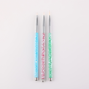 Ensemble de 3 pinceaux <span class=keywords><strong>liner</strong></span> pour nail art avec manche en marbre de haute qualité, pour dessin de couleurs, traçage de lignes, sculpture et peinture d'ongles - Product Image 2