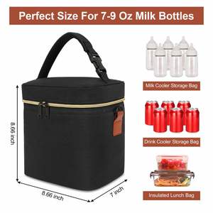 Insulated Baby Bottle Cooler Bag with Ice Pack Fits 6 Bottles Breast Milk Storage Bag for Travel and Daycare - Product Image 3