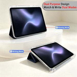 Étui de tablette personnalisé durable à bords souples, pliable en trois, avec dos transparent, fonction veille/réveil automatique et anti-traces de doigts pour <span class=keywords><strong>iPad</strong></span> Air <span class=keywords><strong>5</strong></span> - Product Image 4