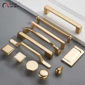 128mm Good Quality Die Casting Brushed Polished Brass Modern Design Luxury Kitchen Cupboard Cabinet Door Handle