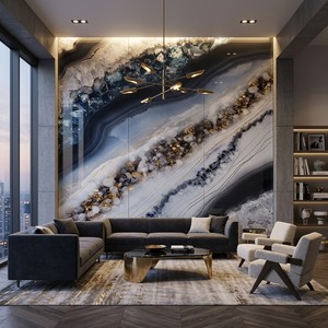 Panneaux muraux en plastique à motif marbré <span class=keywords><strong>de</strong></span> design moderne, feuille <span class=keywords><strong>PVC</strong></span> UV pour la décoration <span class=keywords><strong>de</strong></span> la <span class=keywords><strong>salle</strong></span> <span class=keywords><strong>de</strong></span> <span class=keywords><strong>bain</strong></span> et <span class=keywords><strong>de</strong></span> la chambre - Product Image 4