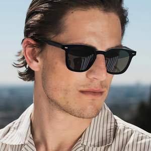 Occhiali da sole polarizzati in acetato retrò classico da <span class=keywords><strong>uomo</strong></span> UV400 protezione fascia alta con cornice quadrata antiriflesso - Product Image 2