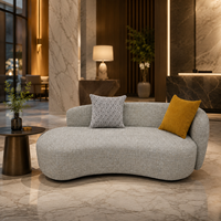 Canapé modulaire incurvé OEM en bois pour hôtel, ensemble de canapés de salon pour hôtel