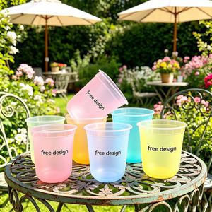 Gobelets en plastique givré PP personnalisables de 350 ml (16 oz) – Nouveaux gobelets individuels givrés pour fêtes, disponibles en noir, bleu et rose - Product Image 1