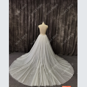 Jupe de mariée amovible en <span class=keywords><strong>tulle</strong></span> pailleté doux de haute qualité, prix d'usine, brillant et scintillant, style A, couleur <span class=keywords><strong>ivoire</strong></span>, accessoire de mariée - Product Image 1
