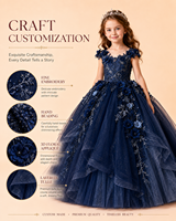 Robe de princesse personnalisée ODM pour filles - Col rond, superposée, ornée de perles, design élégant, saison printemps, longueur mi-mollet