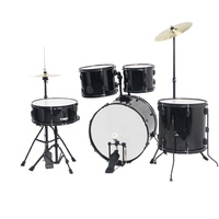 Nouvelle arrivée Kit de batterie professionnel noir 5 pièces Instrument de musique adulte Kit de batterie jazz