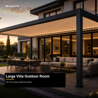 Pergola Motorizzata Intelligente RKOVE Serie C RK-C3 in Alluminio per Grandi Ville e Spazi Esterni