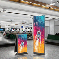Écran d'affichage LED AWSTOUCH P2.5, intérieur, couleur intégrale, luminosité 800 cd, étanche, support au sol, contrôle Wifi, USB Plug-and-Play, 256x768