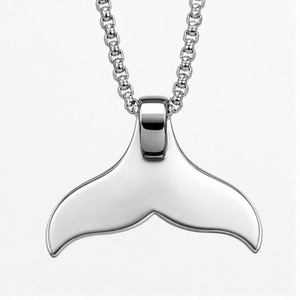 Yunnique – collier avec pendentif queue de baleine en acier inoxydable pour hommes, design rétro Punk, bijoux cadeau, 3x60cm - Product Image 2