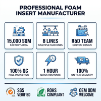 Insert en mousse EPE/EVA/IXPE personnalisé, écologique, étanche, pour boîte à outils, découpe CNC de précision, antichoc, antistatique, plateau d'ombrage